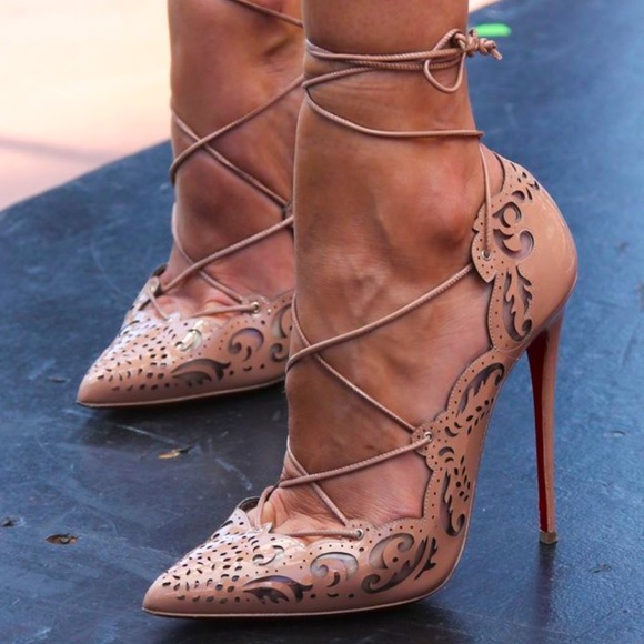 Christian Louboutin Shoes - Christian Louboutin Nude Cutout Pumps